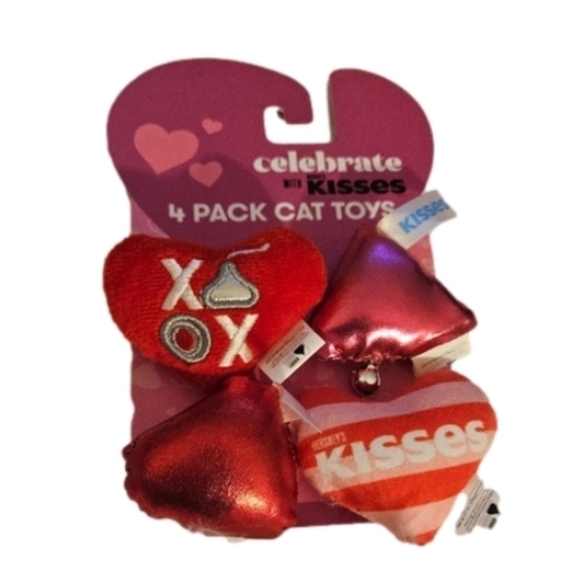 HERSHEY’S KISSES Valentine Catnip Toys 4-Pack with Feathers & Bell Pet soft toys - Picture 7 of 16
